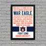 Limited Edition Auburn Tigers War Eagle Fight Song Poster - Officially Licensed Print Art - 13x19"