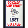 Limited Edition Gonzaga Bulldogs Est. 1887 Banner Poster - Go Zags Poster Art Print - 13x19"