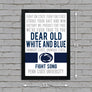 Limited Edition Penn State Fight Song Poster - Fight On State Print Art - 13x19"