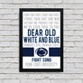 Limited Edition Penn State Fight Song Poster - Fight On State Print Art - 13x19"