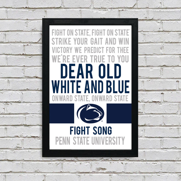 Limited Edition Penn State Fight Song Poster Fight On State Print Ar