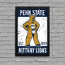 Limited Edition Penn State Mascot Poster - Vintage Nittany Lions Print Art - 13x19"