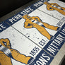 Limited Edition Penn State Mascot Poster - Vintage Nittany Lions Print Art - 13x19"
