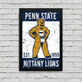 Limited Edition Penn State Mascot Poster - Vintage Nittany Lions Print Art - 13x19"