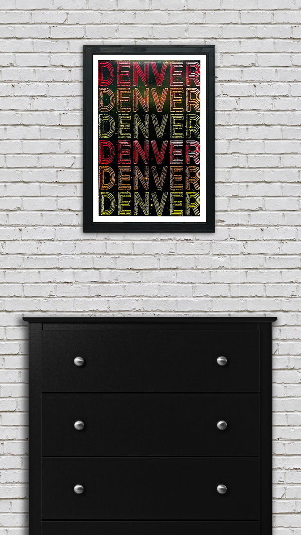 Limited Edition Denver Typography Poster - Handcrafted Art Print - 13x19"