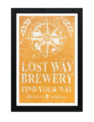 Limited Edition Lost Way Brewery - Craft Beer Poster - Harvest Yellow - 13x19"