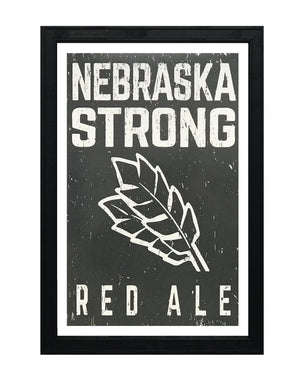 Limited Edition Nebraska Strong Red Ale Craft Beer Poster - Charcoal - 13x19"