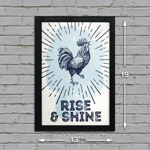 Limited Edition Rise and Shine Poster Art Print Blue - 13x19"
