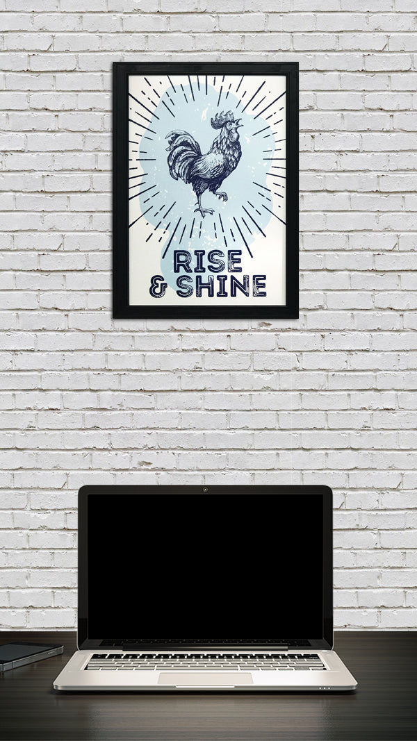 Limited Edition Rise and Shine Poster Art Print Blue - 13x19"