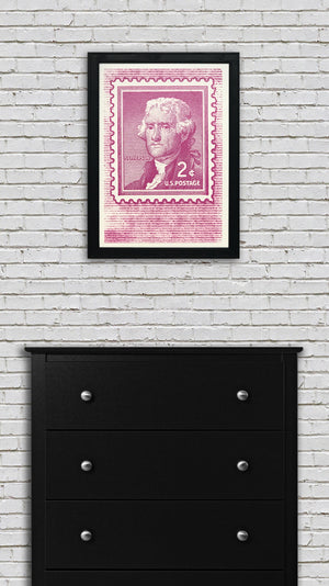 Limited Edition Thomas Jefferson Poster - Postage Stamp Art - 13x19"
