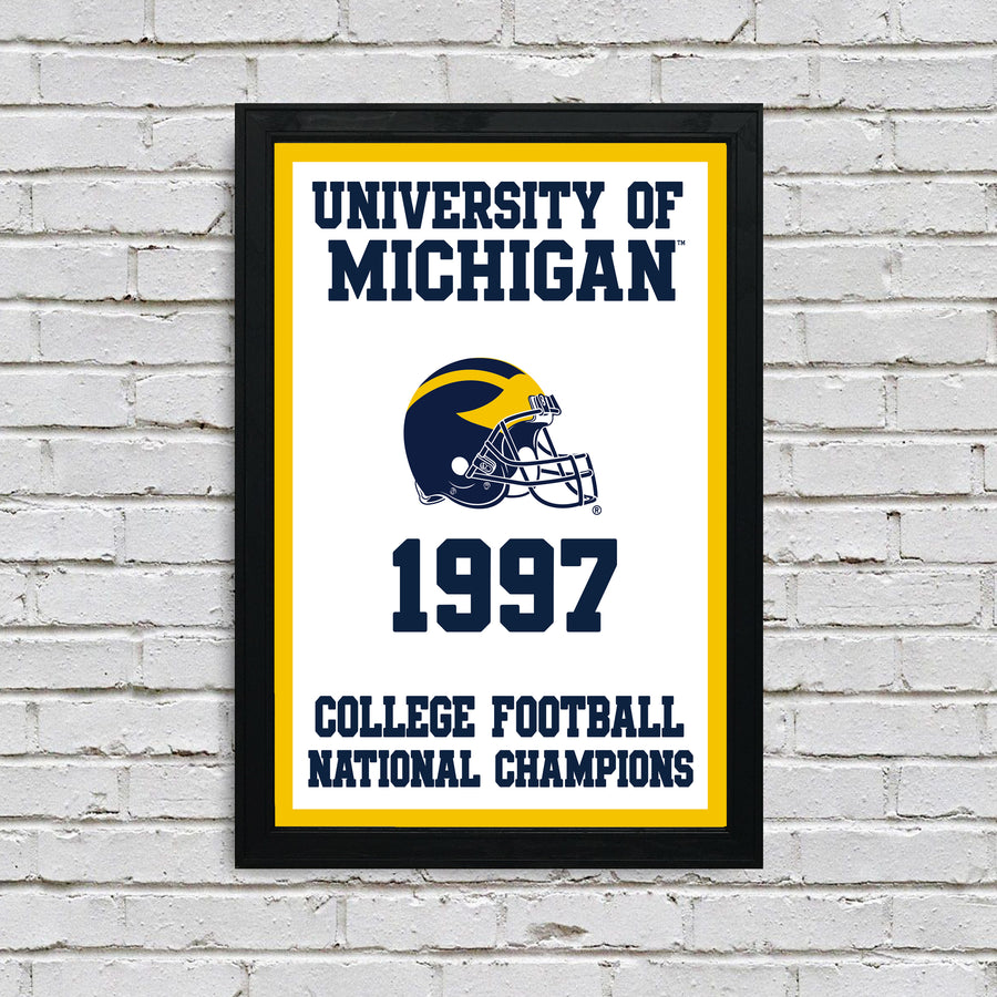 Limited Edition 1997 College Football National Champions Michigan Wolverines Poster - Gifts for Michigan Fans - 13x19"