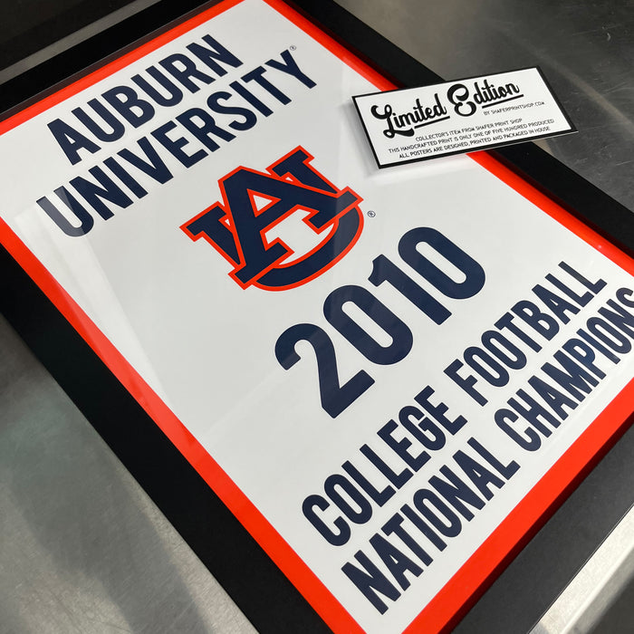 Limited Edition Auburn Tigers 2010 College Football National Championship Poster Art Print - 13x19"