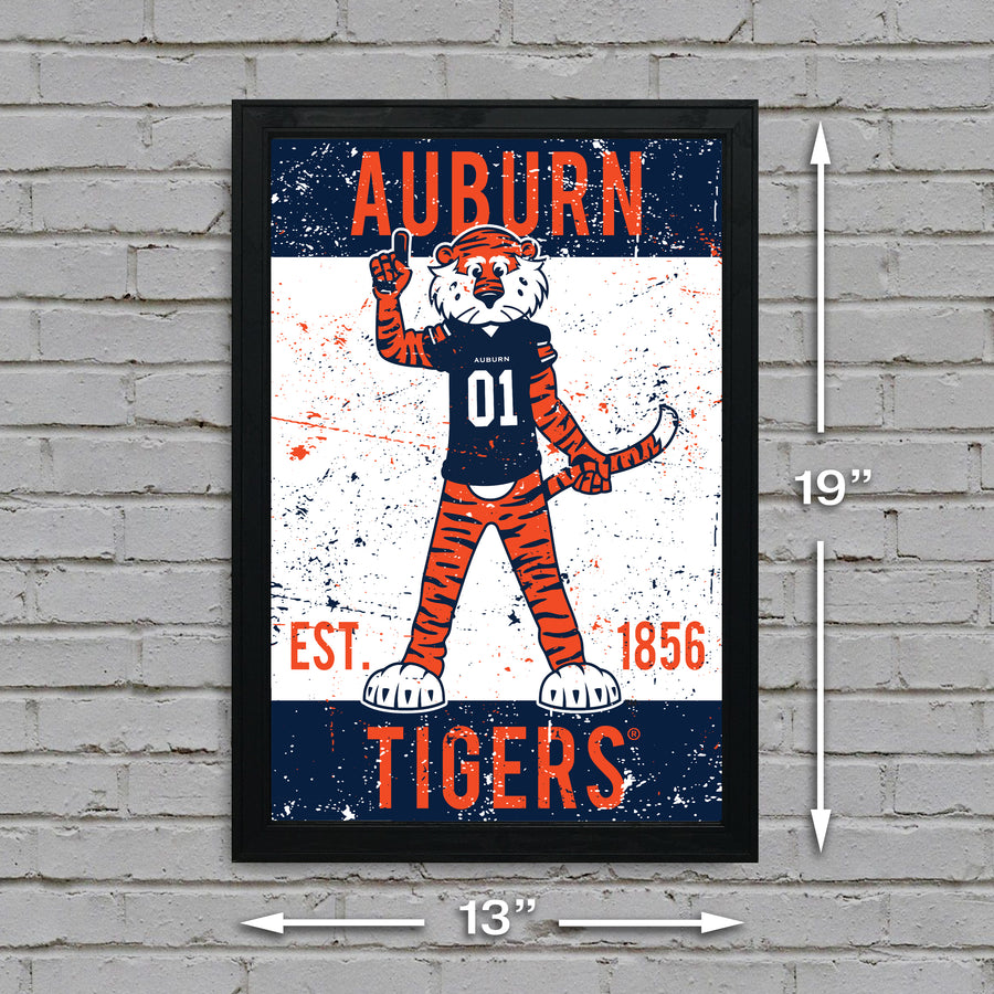 Limited Edition Auburn Tigers Mascot Poster Art Print - 13x19"
