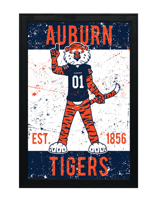 Limited Edition Auburn Tigers Mascot Poster Art Print - 13x19"