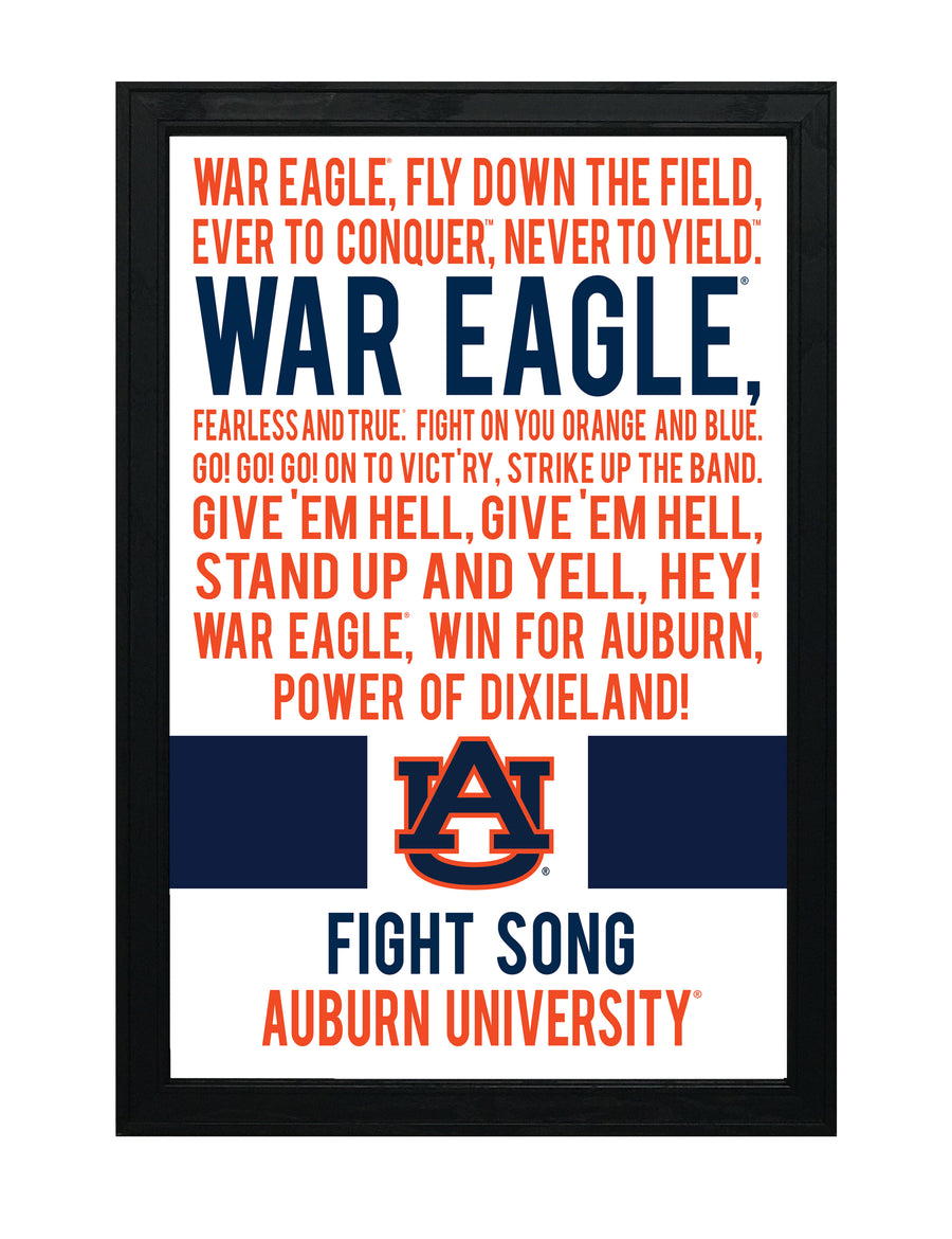 Limited Edition Auburn Tigers War Eagle Fight Song Poster - Officially Licensed Print Art - 13x19"