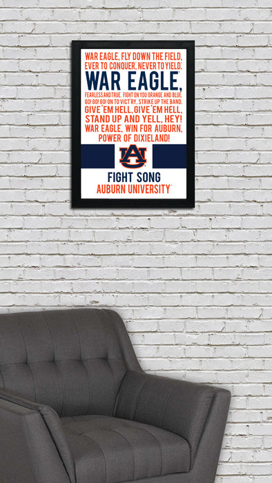 Limited Edition Auburn Tigers War Eagle Fight Song Poster - Officially Licensed Print Art - 13x19"