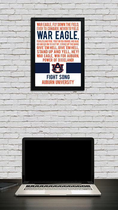 Limited Edition Auburn Tigers War Eagle Fight Song Poster - Officially Licensed Print Art - 13x19"