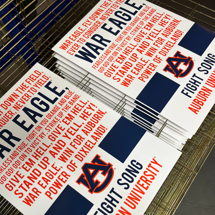 Limited Edition Auburn Tigers War Eagle Fight Song Poster - Officially Licensed Print Art - 13x19"