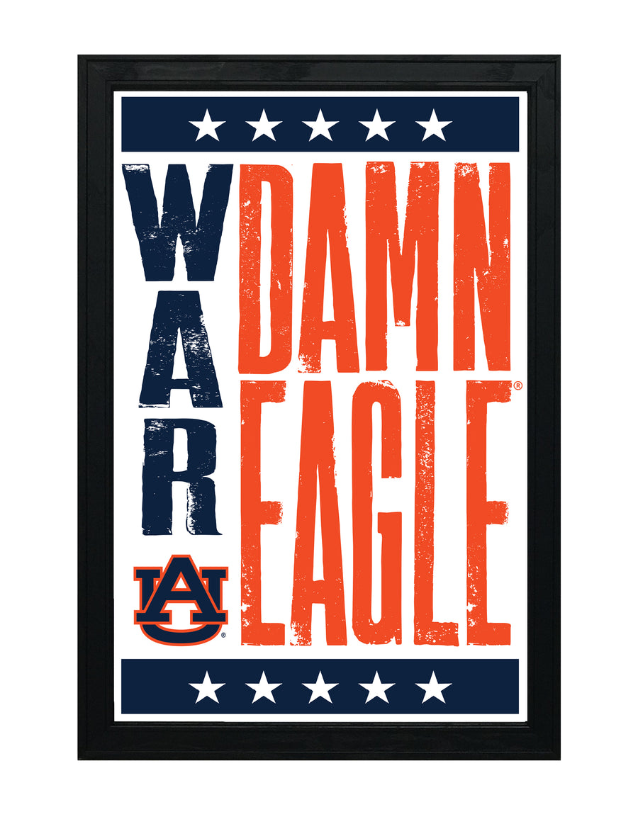 Limited Edition Auburn Tigers War Damn Eagle Poster - Letterpress Print Art - 13x19"