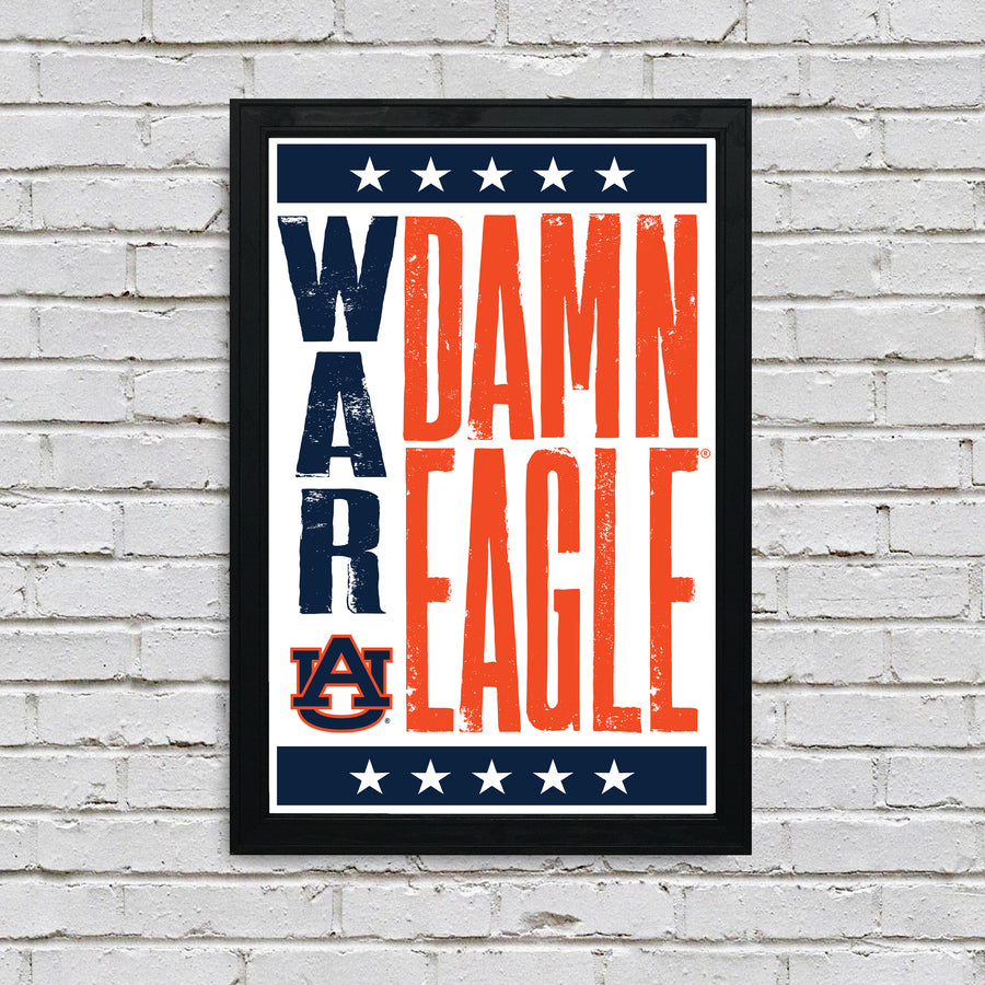 Limited Edition Auburn Tigers War Damn Eagle Poster - Letterpress Print Art - 13x19"