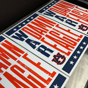 Limited Edition Auburn Tigers War Damn Eagle Poster - Letterpress Print Art - 13x19"