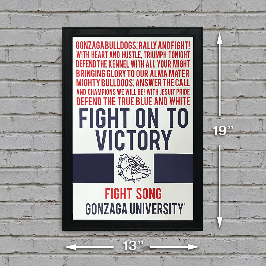 Limited Edition Gonzaga Bulldogs Fight Song Poster - Go, Gonzaga! Poster Art Print - 13x19"