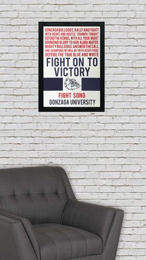 Limited Edition Gonzaga Bulldogs Fight Song Poster - Go, Gonzaga! Poster Art Print - 13x19"