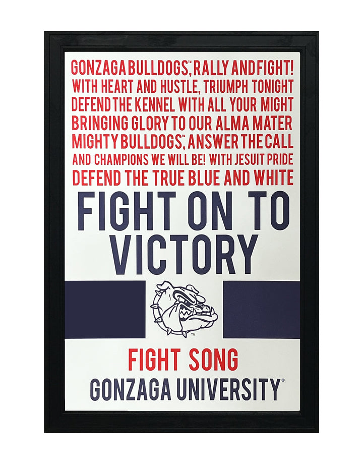 Limited Edition Gonzaga Bulldogs Fight Song Poster - Go, Gonzaga! Poster Art Print - 13x19"