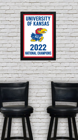Limited Edition Kansas Jayhawks 2022 National Championship College Basketball Poster Art Print - Gifts for Jayhawks Fans