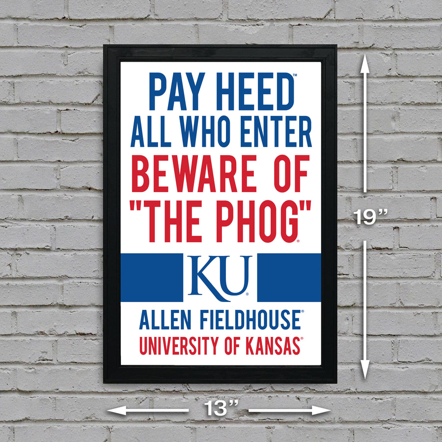 Limited Edition Kansas Jayhawks Beware of the Phog Poster Art Print - Gifts for Jayhawks Fans