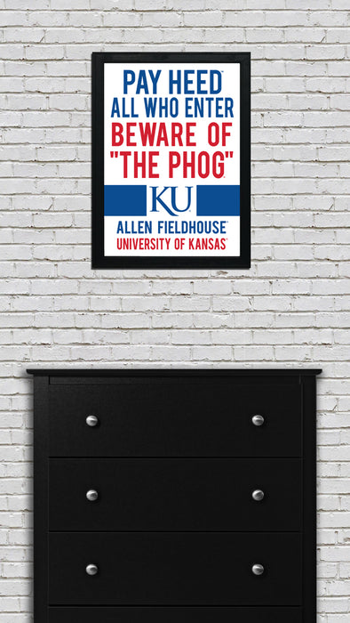 Limited Edition Kansas Jayhawks Beware of the Phog Poster Art Print - Gifts for Jayhawks Fans