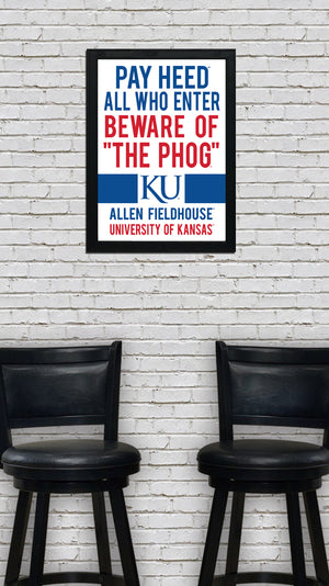 Limited Edition Kansas Jayhawks Beware of the Phog Poster Art Print - Gifts for Jayhawks Fans