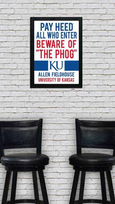 Limited Edition Kansas Jayhawks Beware of the Phog Poster Art Print - Gifts for Jayhawks Fans