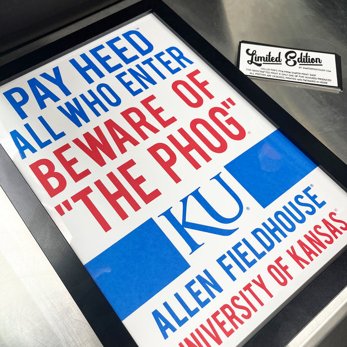 Limited Edition Kansas Jayhawks Beware of the Phog Poster Art Print - Gifts for Jayhawks Fans