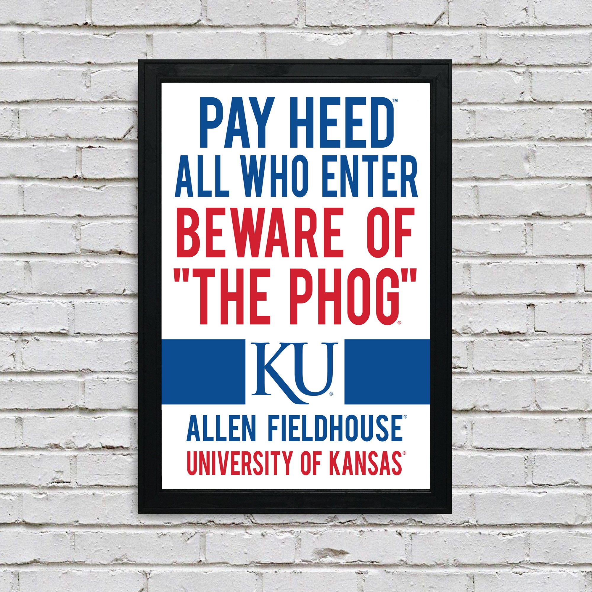 Limited Edition Kansas Jayhawks Beware of the Phog Poster Art Print 