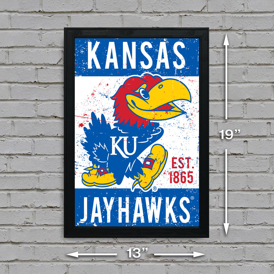 Limited Edition Kansas Jayhawks Mascot Logo Poster Art Print - Gifts for Jayhawks Fans