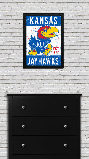 Limited Edition Kansas Jayhawks Mascot Logo Poster Art Print - Gifts for Jayhawks Fans