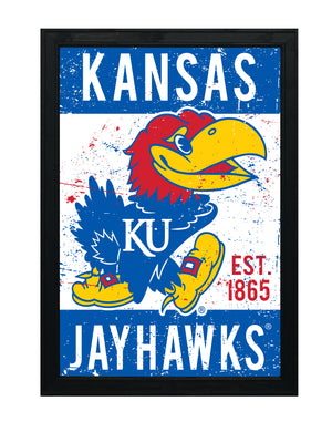 Limited Edition Kansas Jayhawks Mascot Logo Poster Art Print - Gifts f