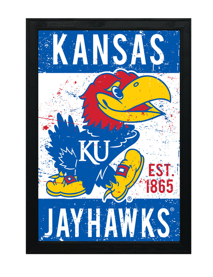 Limited Edition Kansas Jayhawks Mascot Logo Poster Art Print - Gifts for Jayhawks Fans