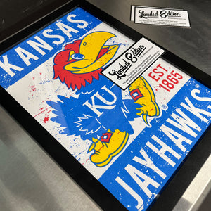 Limited Edition Kansas Jayhawks Mascot Logo Poster Art Print - Gifts for Jayhawks Fans