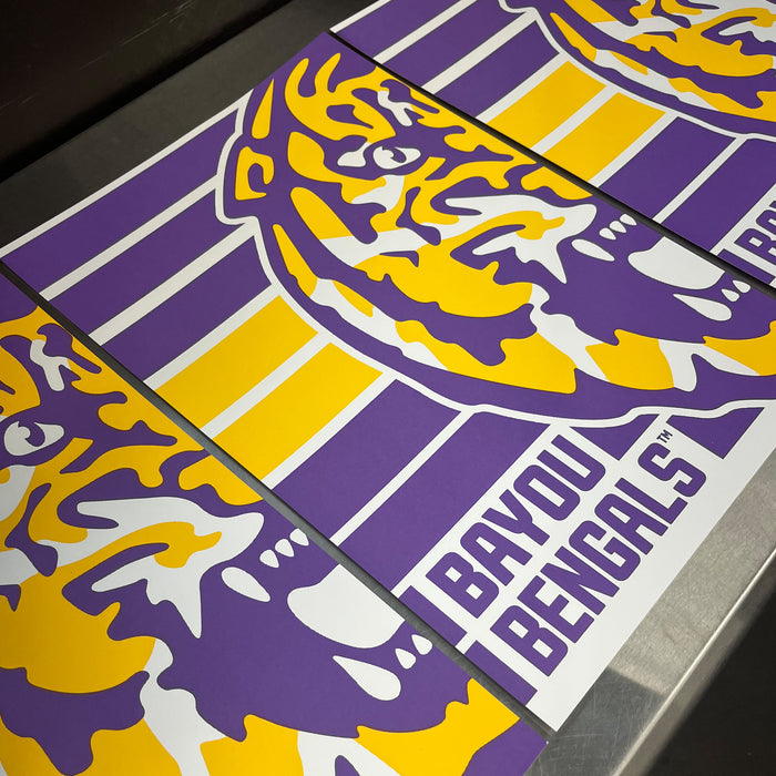Limited Edition LSU Tigers Bayou Bengals Poster Art Print 13x19"