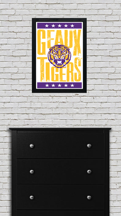 Limited Edition LSU Tigers Poster - Geaux Tigers Letterpress Art Print 13x19"