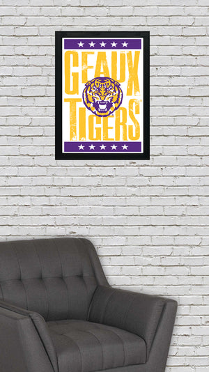 Limited Edition LSU Tigers Poster - Geaux Tigers Letterpress Art Print 13x19"