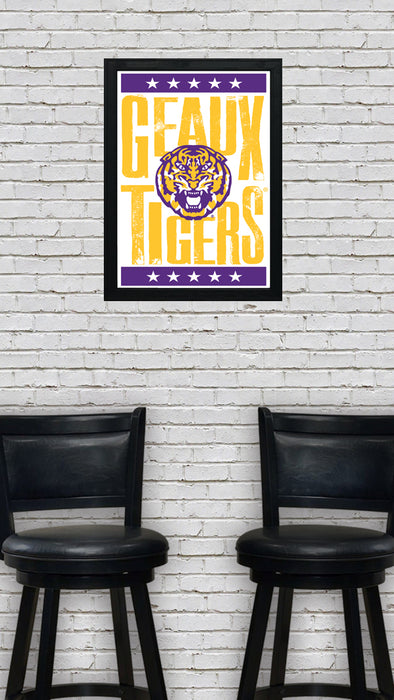 Limited Edition LSU Tigers Poster - Geaux Tigers Letterpress Art Print 13x19"