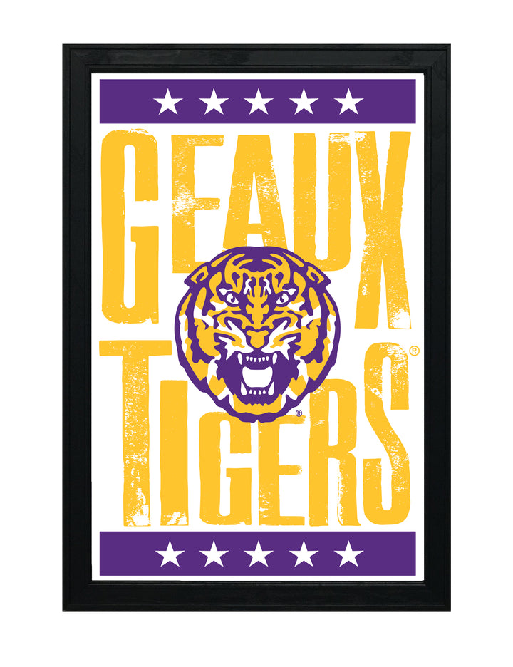 Limited Edition LSU Tigers Poster - Geaux Tigers Letterpress Art Print 13x19"