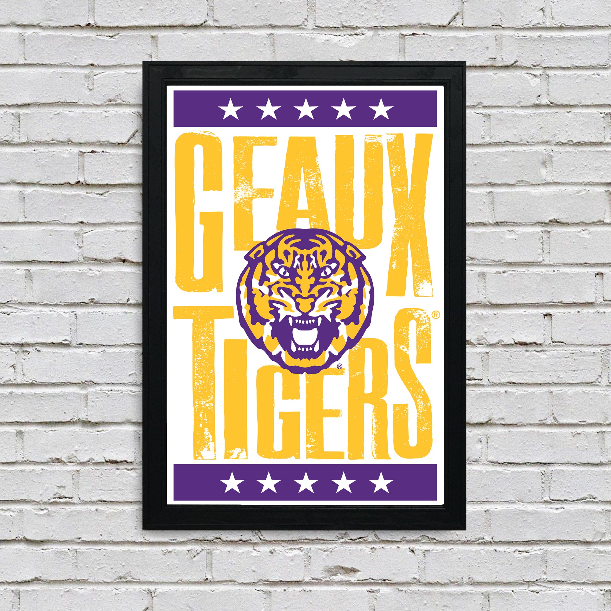 Limited Edition LSU Tigers Poster - Geaux Tigers Letterpress Art Print