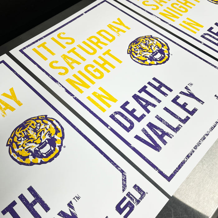 Limited Edition LSU Tigers Poster - It Is Saturday Night In Death Valley Art Print 13x19"