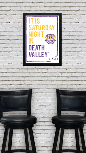 Limited Edition LSU Tigers Poster - It Is Saturday Night In Death Valley Art Print 13x19"