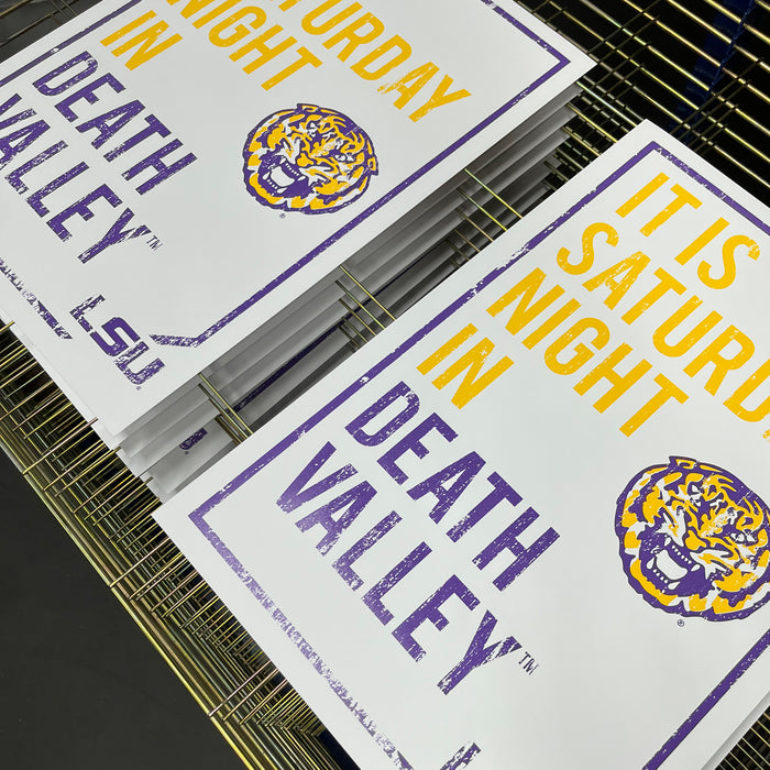 Limited Edition LSU Tigers Poster - It Is Saturday Night In Death Valley Art Print 13x19"