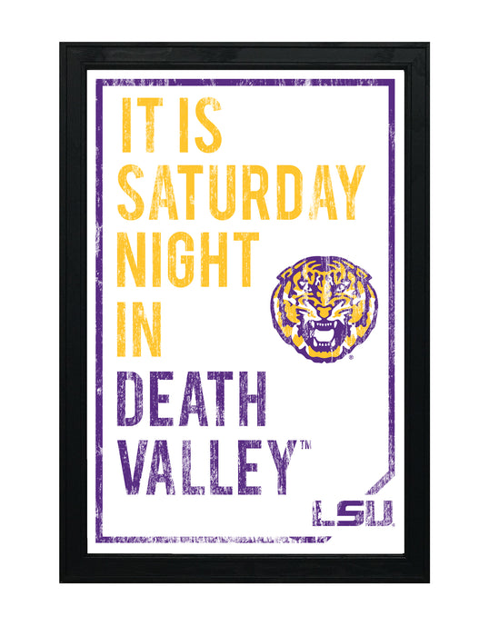 Limited Edition LSU Tigers Poster - It Is Saturday Night In Death Valley Art Print 13x19"
